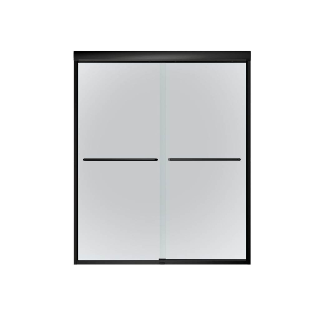 Tonik 55-59 x 71 in. 6 mm Bypass Shower Door for Alcove Installation with Frost Glass in Matte Bla