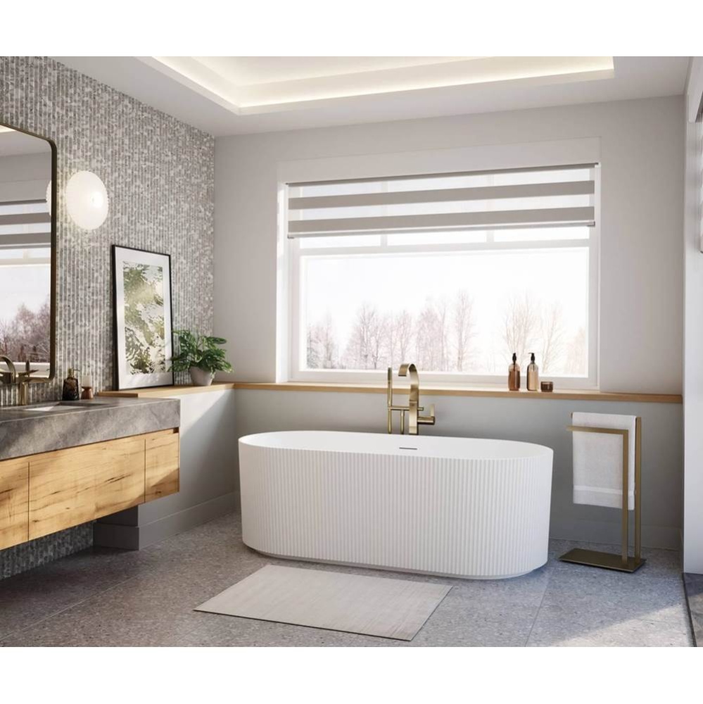 Tori Matte 6732 Acrylic Freestanding Center Drain Bathtub in Matte White