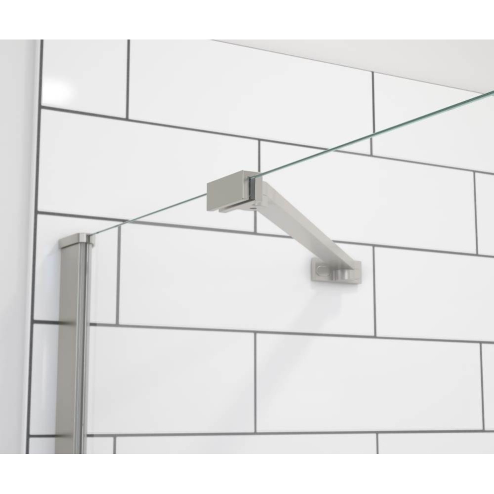 Fixed Panel Support Bar in Brushed Nickel