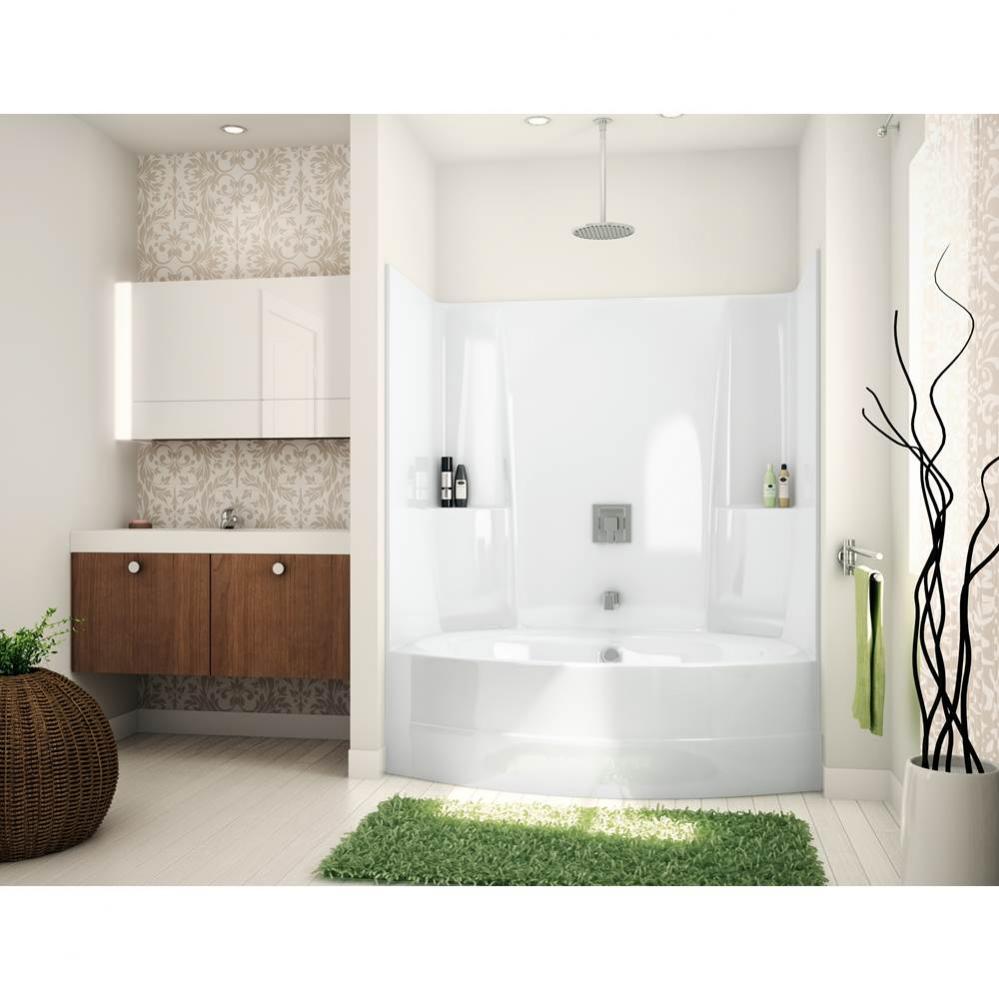 TSO6042 60 in. x 42 in. x 72 in. 1-piece Tub Shower with Whirlpool Center Drain in Bone