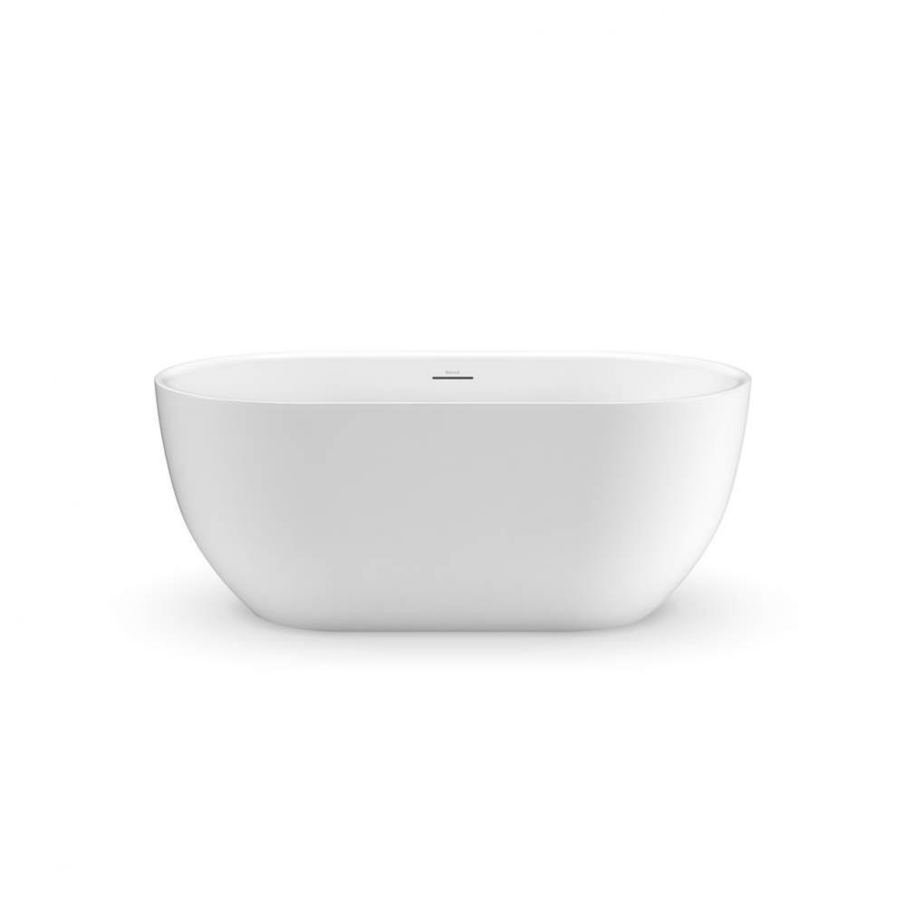 Tosca Matte 5932 Acrylic Freestanding Center Drain Bathtub in Matte White with Matte White Skirt