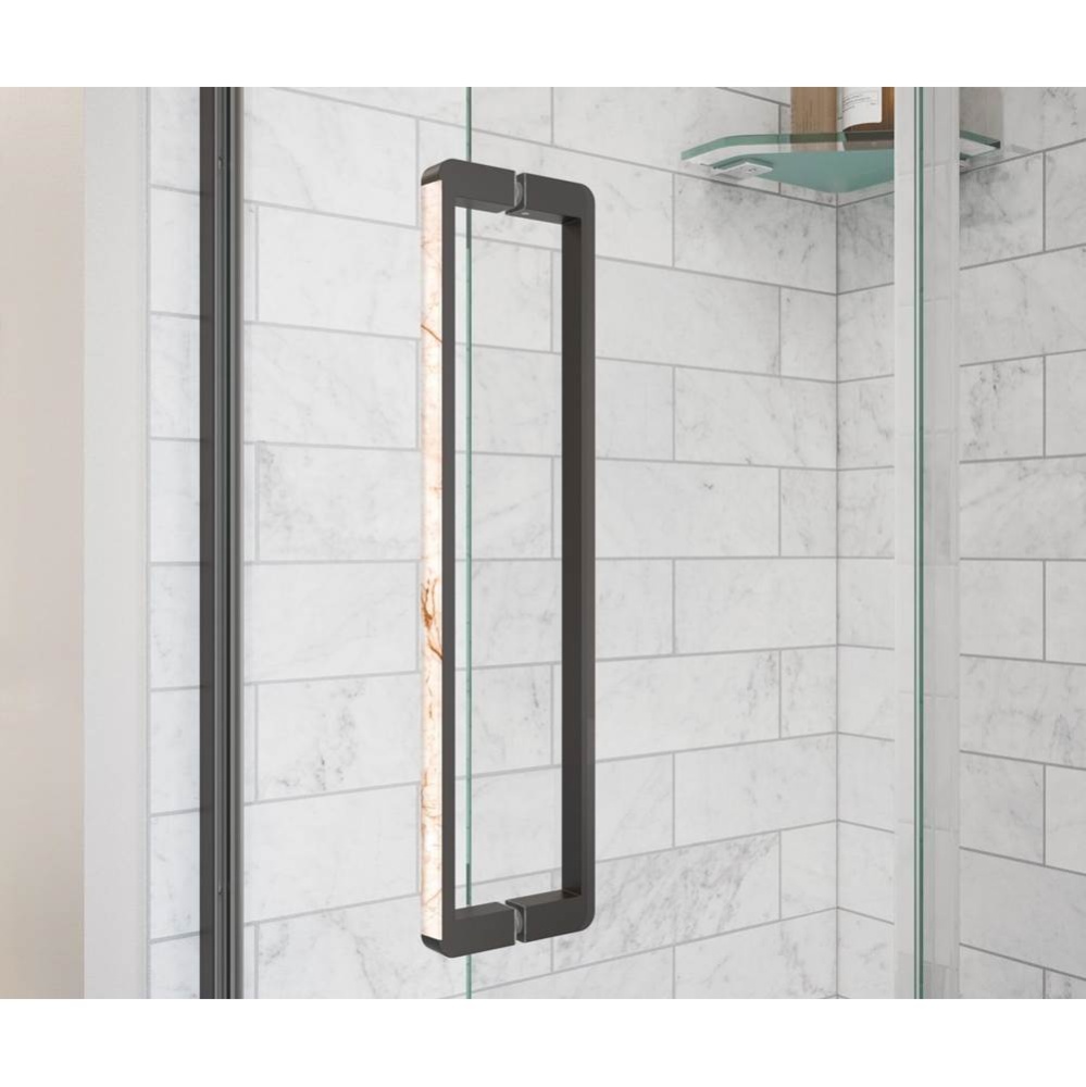 Specialty Handle for Uptown Pivot and Slider in Dark Bronze and Beige Marble