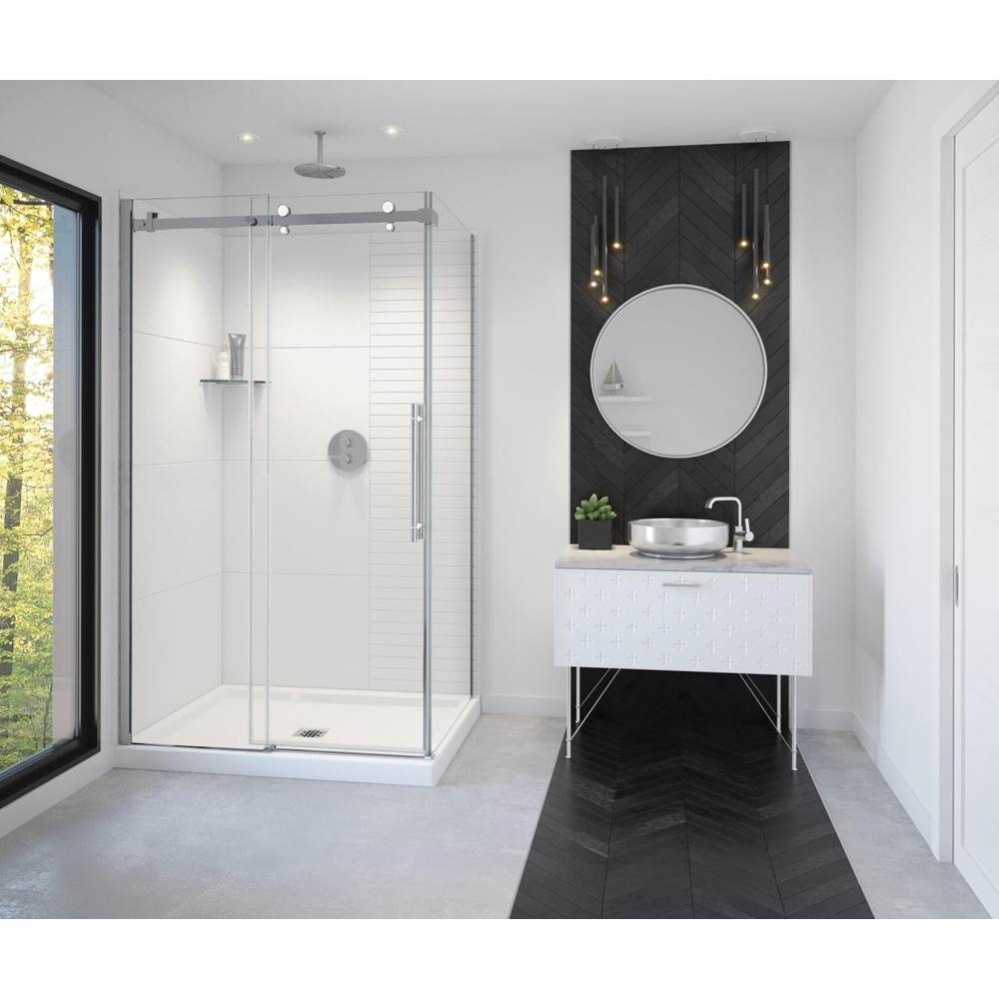 Vela 44.5-47 x 78.75 in. 8mm Sliding Shower Door for Alcove Installation with Clear glass in Chrom