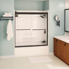 Maax Canada 135660-900-340-000 - Aura 51-55 x 57 in. 6 mm Bypass Tub Door for Alcove Installation with Clear Glass in Matte Black