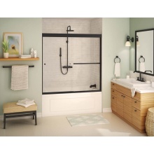 Maax Canada 135673-900-340-000 - Aura 55-59 x 57 in. 8 mm Bypass Tub Door for Alcove Installation with Clear Glass in Matte Black