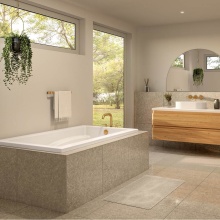 Maax Canada 101269-056-001 - Optik 6636 Acrylic Alcove End Drain Combined Hydrofeel & Aerofeel Bathtub in White