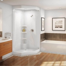 Maax Canada 102498-000-001-000 - Brio II 39.5 in. x 39.5 in. x 77.75 in. 1-piece Shower with No Seat, Center Drain in White