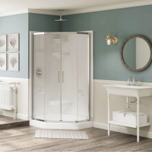 Maax Canada 102997-SC-000-001 - Freestyle 40 Neo-Angle 40 x 40 Acrylic Corner Center Drain Two-Piece Shower in White