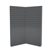 Maax Canada 103378-301-019-000 - Utile 3636 Composite Direct-to-Stud Two-Piece Corner Shower Wall Kit in Metro Thunder Grey