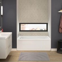 Maax Canada 105456-091-001-001 - New Town 6032 IFS Acrylic Alcove Left-Hand Drain 10 Microjets Bathtub in White