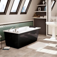 Maax Canada 105571-000-001-105 - Optik 6032 F Acrylic Freestanding End Drain Bathtub in White with Black Skirt