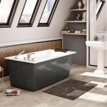 Maax Canada 105571-000-001-102 - Optik 6032 F Acrylic Freestanding End Drain Bathtub in White with Thunder Grey Skirt