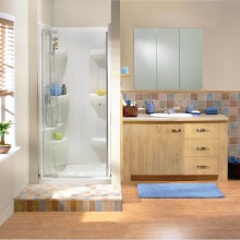 Maax Canada 105714-000-001-000 - Square Base 42 3 in. 42 x 42 Acrylic Alcove Shower Base with Center Drain in White