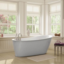 Maax Canada 105797-000-002-126 - Sax 6032 AcrylX Freestanding End Drain Bathtub in White with Sterling Silver Skirt