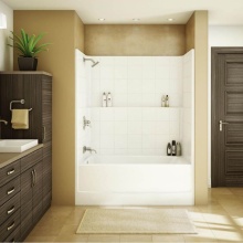 Maax Canada 105930-R-001-002 - TSTEA Plus 59.75 in. x 32 in. x 78 in. 1-piece Tub Shower with Whirlpool Right Drain in White