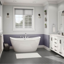 Maax Canada 106192-000-002-104 - Delsia 6032 AcrylX Freestanding Center Drain Bathtub in White with White Skirt