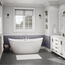 Maax Canada 106193-000-002-104 - Delsia 6636 AcrylX Freestanding Center Drain Bathtub in White with White Skirt