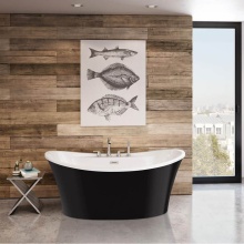 Maax Canada 106267-000-001-102 - Ariosa 6636 Acrylic Freestanding Center Drain Bathtub in White with Black Skirt