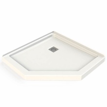 Maax Canada 106380-000-001-000 - Neo-Angle Base 38 Acrylic Corner Left or Right Shower Base with Corner Drain in White