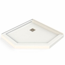 Maax Canada 106381-000-001-000 - Neo-Angle Base 40 Acrylic Corner Left or Right Shower Base with Corner Drain in White