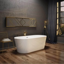 Maax Canada 106385-000-001-000 - Louie 6731 Acrylic Freestanding Center Drain Bathtub in White with White Skirt