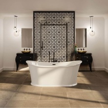 Maax Canada 106389-000-001-000 - Elina 66 x 34 Acrylic Freestanding Center Drain Bathtub in White with White Skirt