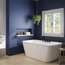 Maax Canada 106842-000-002-000 - Kai 58 x 32 AcrylX Freestanding Center Drain Bathtub in White with White Skirt