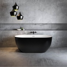 Maax Canada 106876-000-001-100 - Tosca 5932 Acrylic Freestanding Center Drain Bathtub in White with Black Skirt