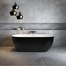 Maax Canada 106878-000-001-100 - Tosca 6732 Acrylic Freestanding Center Drain Bathtub in White with Black Skirt