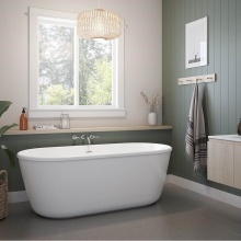 Maax Canada 106903-000-002-000 - Griffin 6429 AcrylX Freestanding Center Drain Bathtub in White with White Skirt