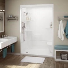 Maax Canada 107002-SLC-000-001 - ALLIA SHR-6034 Acrylic Alcove Center Drain Three-Piece Shower in White