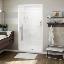 Maax Canada 107004-000-001-003 - ALLIA SHR-4834 Acrylic Alcove Center Drain Three-Piece Shower in White