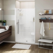 Maax Canada 107005-000-001-005 - ALLIA SH-4834 Acrylic Alcove Center Drain Two-Piece Shower in White