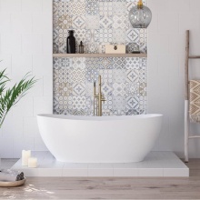 Maax Canada 107174-000-240-000 - Valentina 67 x 32 Acrylic Freestanding Center Drain Bathtub in Matte White with Matte White Skirt