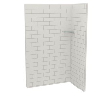 Maax Canada 107457-301-500-000 - Utile 4832 Composite Direct-to-Stud Two-Piece Corner Shower Wall Kit in Metro Soft Grey