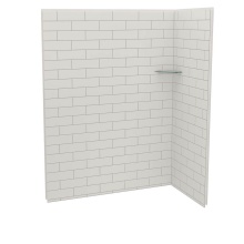 Maax Canada 107458-301-500-000 - Utile 6032 Composite Direct-to-Stud Two-Piece Corner Shower Wall Kit in Metro Soft Grey