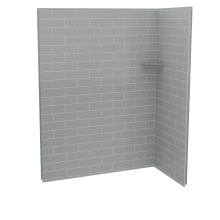 Maax Canada 107458-301-501-000 - Utile 6032 Composite Direct-to-Stud Two-Piece Corner Shower Wall Kit in Metro Ash Grey