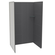 Maax Canada 107460-306-515-000 - Utile 4836 Composite Direct-to-Stud Three-Piece Alcove Shower Wall Kit in Erosion Charcoal