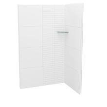 Maax Canada 107461-306-513-000 - Utile 4832 Composite Direct-to-Stud Two-Piece Corner Shower Wall Kit in Erosion Bora White