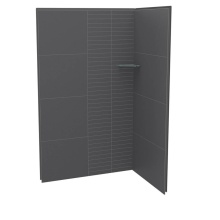 Maax Canada 107461-306-515-000 - Utile 4832 Composite Direct-to-Stud Two-Piece Corner Shower Wall Kit in Erosion Charcoal