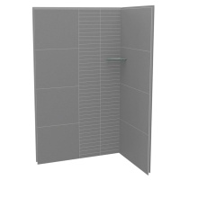 Maax Canada 107462-306-514-000 - Utile 4836 Composite Direct-to-Stud Two-Piece Corner Shower Wall Kit in Erosion Pebble Grey