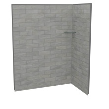 Maax Canada 107465-312-505-000 - Utile 6032 Composite Direct-to-Stud Two-Piece Corner Shower Wall Kit in Organik Clay