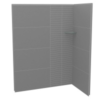 Maax Canada 107466-306-514-000 - Utile 6036 Composite Direct-to-Stud Two-Piece Corner Shower Wall Kit in Erosion Pebble Grey