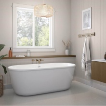 Maax Canada 107520-000-002-000 - Golan 6429 AcrylX Freestanding Center Drain Bathtub in White with White Skirt