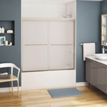 Maax Canada 134561-978-305-000 - Kameleon 55-59 x 57 in. 6 mm Bypass Tub Door for Alcove Installation with Frosted glass in Brushed