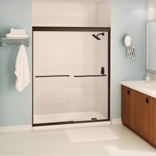 Maax Canada 134572-900-172-000 - Kameleon 55-59 x 71 in. 8 mm Bypass Shower Door for Alcove Installation with Clear glass in Dark B