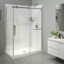 Maax Canada 134953-900-084-000 - Halo Pro 60 x 32 x 78 3/4 in. 8mm Sliding Shower Door with Towel Bar for Corner Installation with