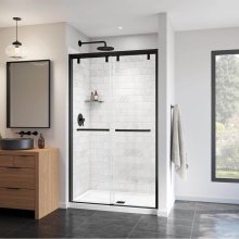 Maax Canada 135321-900-340-000 - Uptown 44-47 x 76 in. 8 mm Bypass Shower Door for Alcove Installation with Clear glass in Matte Bl