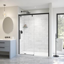 Maax Canada 135324-900-340-000 - Uptown 56-59 x 76 in. 8 mm Sliding Shower Door for Alcove Installation with Clear glass in Matte B