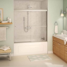 Maax Canada 135670-900-305-000 - Aura SC 55-59 in. x 57 in. 8 mm Bypass Tub Door for Alcove Installation with Clear Glass in Brushe